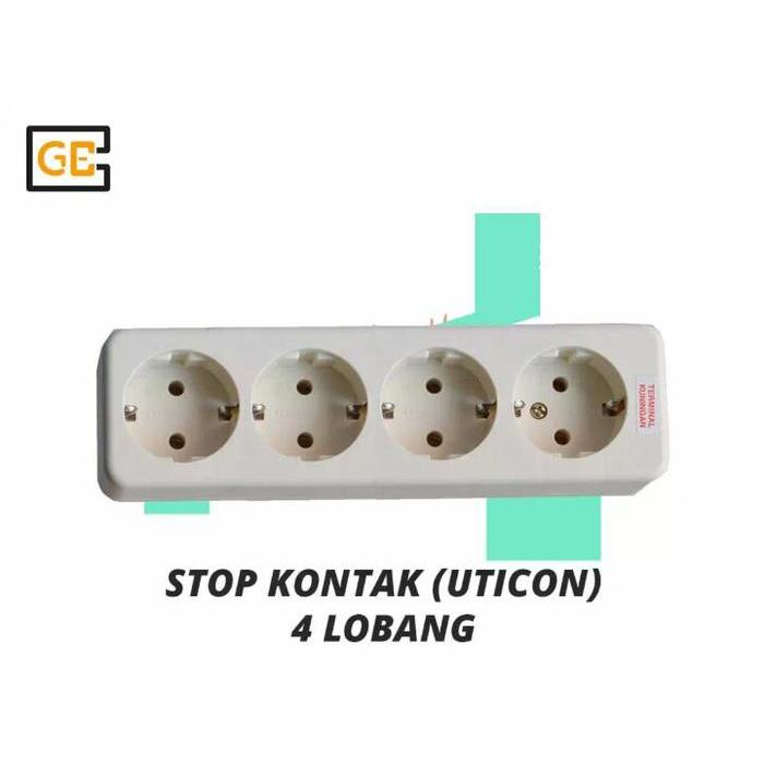 Stop Kontak Uticon 4Lubang/ Stop Kontak Arde Uticon 4Lubang