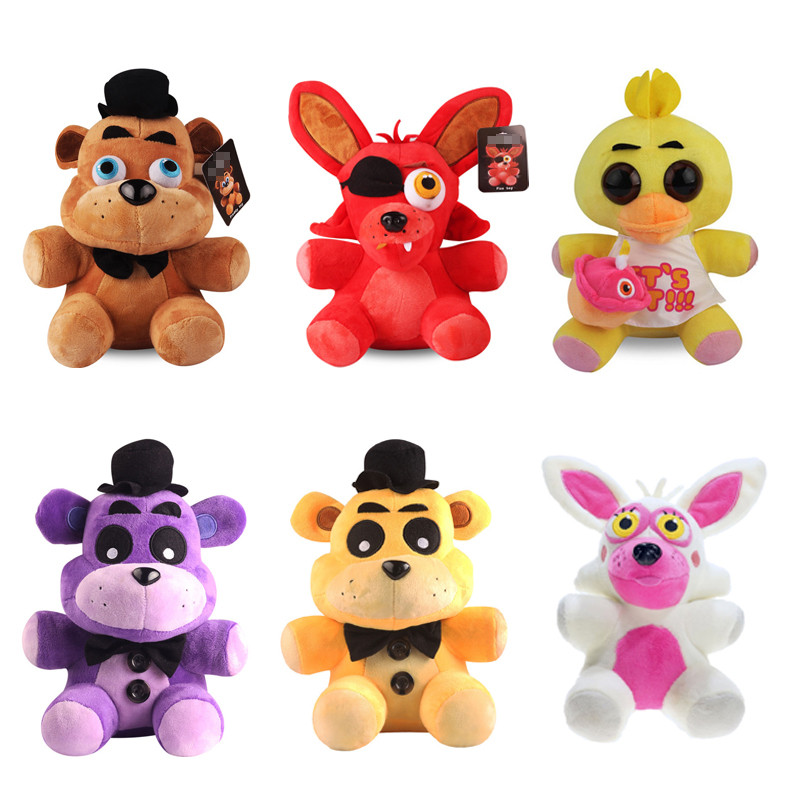 6 Style 18Cm Fnaf Plush Toys Freddy Bear Bonnie Chica Baby Ballora Foxy Plush Stuffed Toys Doll