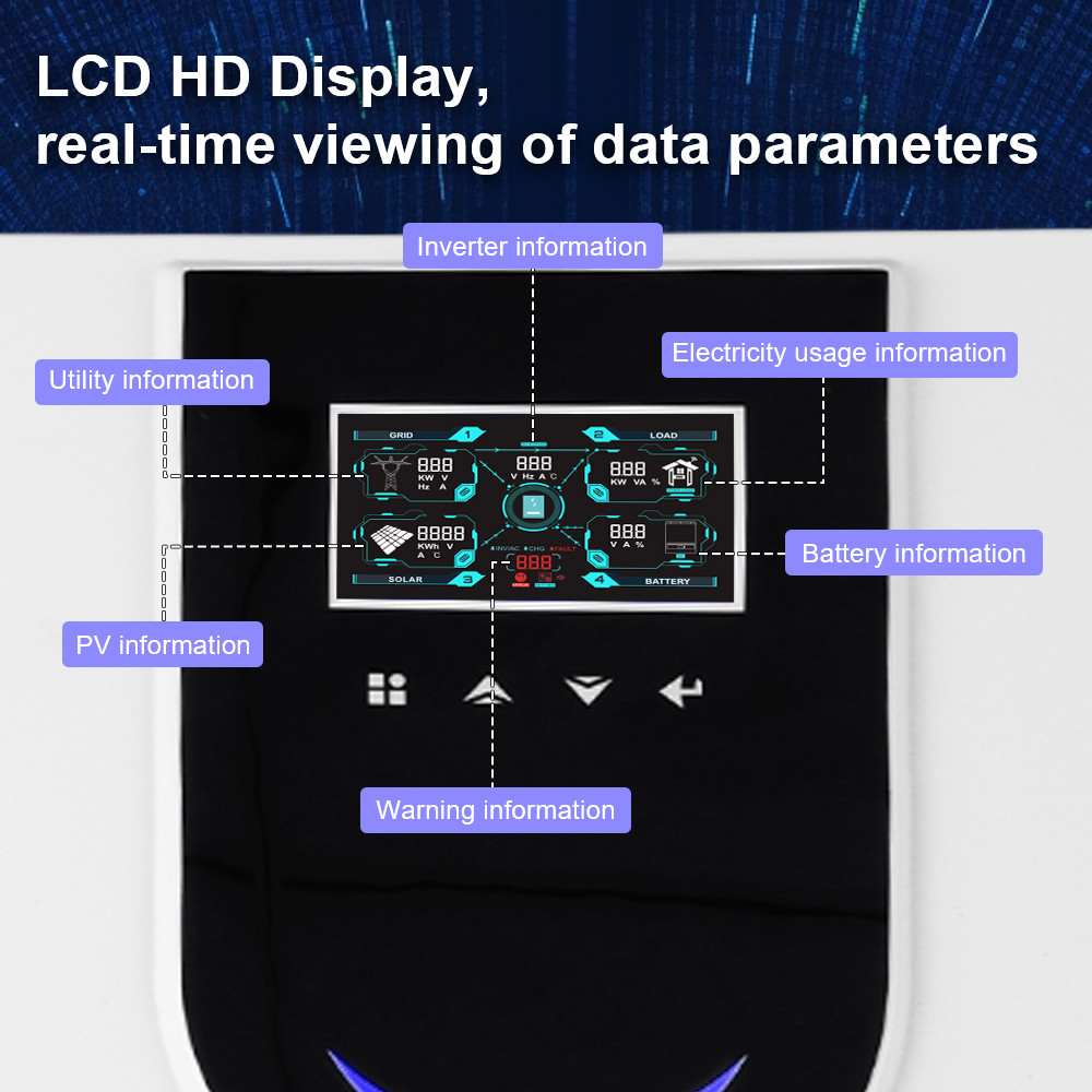 - 10.2Kw Hybrid Solar Inverter Mppt 230Vac 160A Mppt Inversor Solar Panel 450Vac Solar Inverter