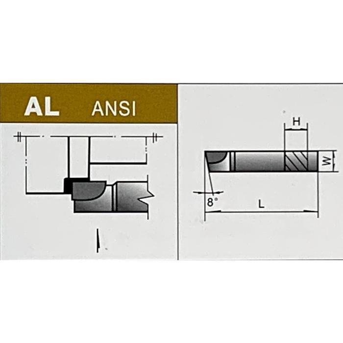 K55 Pahat Bubut Pisau Bubut Widia Holder Type Al 3/4"Hx3/4"Wx4-1/2"L