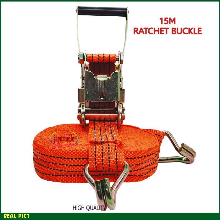 Gercep Tali Krek Pengikat Barang Panjang 15 Meter Ratchet Buckle Tali Truk Cargo Lashing Terlaris