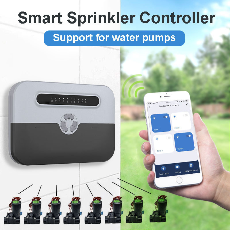 WIFI Smart Garden Sprinkler Controller 8-ZONE Irrigation Water Solenoid Valve Irrigation Sprinkler