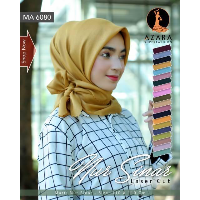 dowg- Hijab Segiempat Nur Sinar Azara / Jilbab Azara Nur Sinar Laser Cut