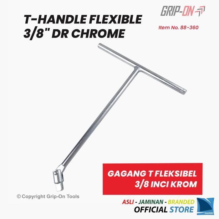 Kunci Sock T Adaptor Mata Sock 3/8" Inch - T Type Adaptor Wrench Spanner - T Handle Chrome Flexible