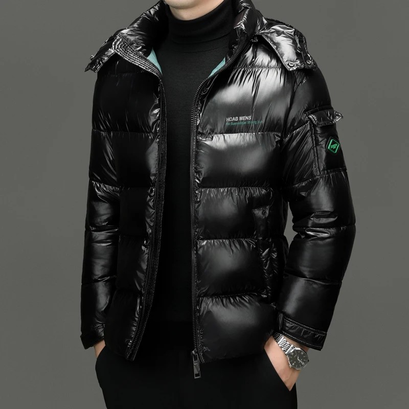 Winter Men Down Jacket Fashion Glossy Waterproof Short Down Jacket High Quality Male Lightweight