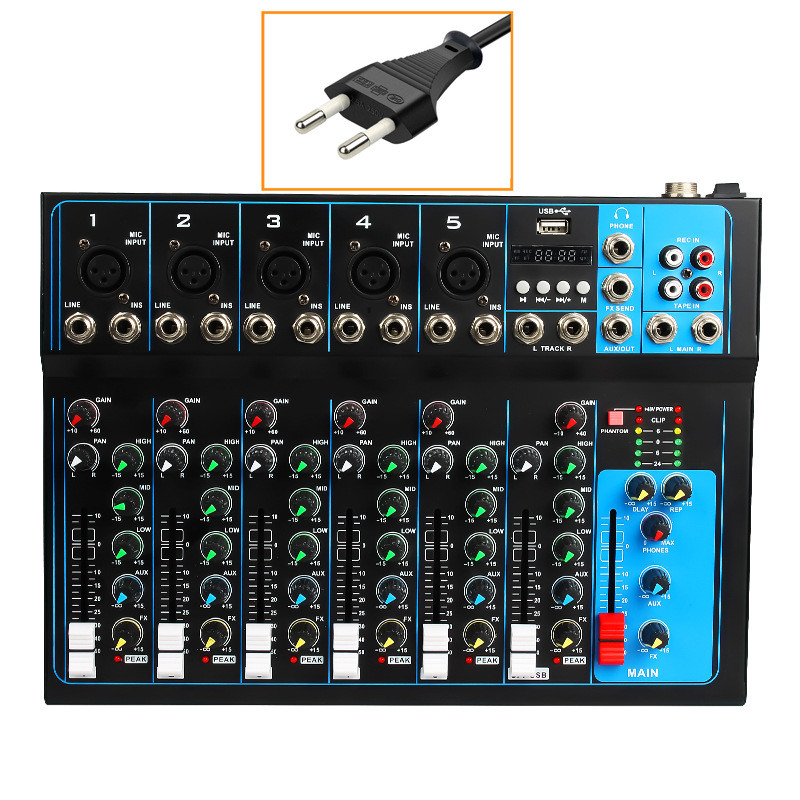 Sound Mixer Dj Controller 7 Channels Sound Card For Pc Audio
