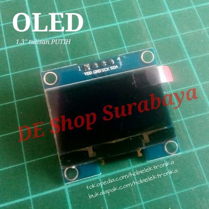 News Modul OLED 1.3" tulisan PUTIH I2C Arduino Display OLED