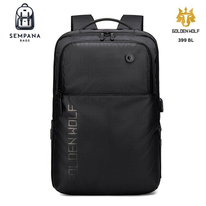 GOLDEN WOLF GB00399 BL Tas Ransel / Backpack Premium Warna Hitam