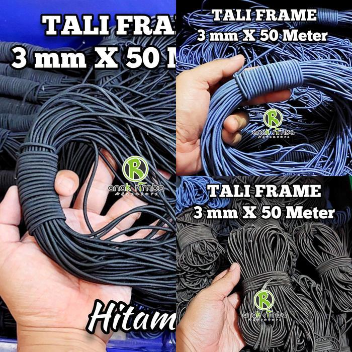BERKUALITAS TALI FRAME 3 mm x 50 METER TALI ELASTIS TENDA DOME
