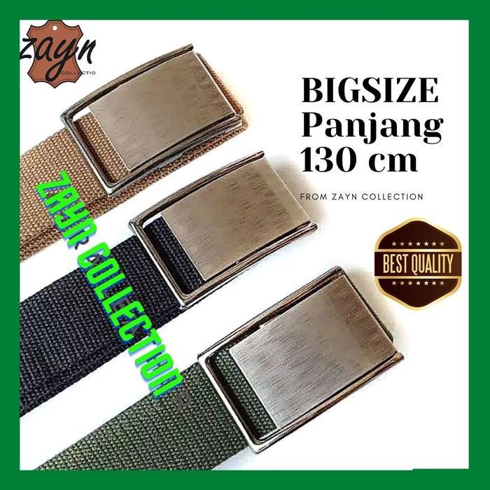 BOYXX- Ikat Pinggang Pria Wanita Gesper Katun Kanvas Panjang 130*4Cm Jumbo