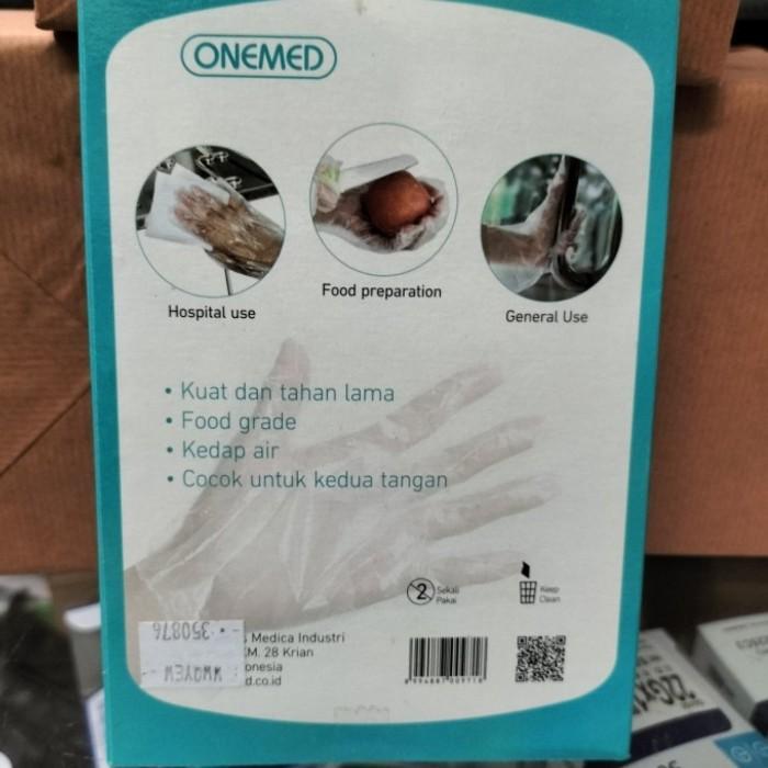 SARUNG TANGAN MEDIS ONEMED STERIL PLASTIK ONE MED GLOVE ISI 100PCS