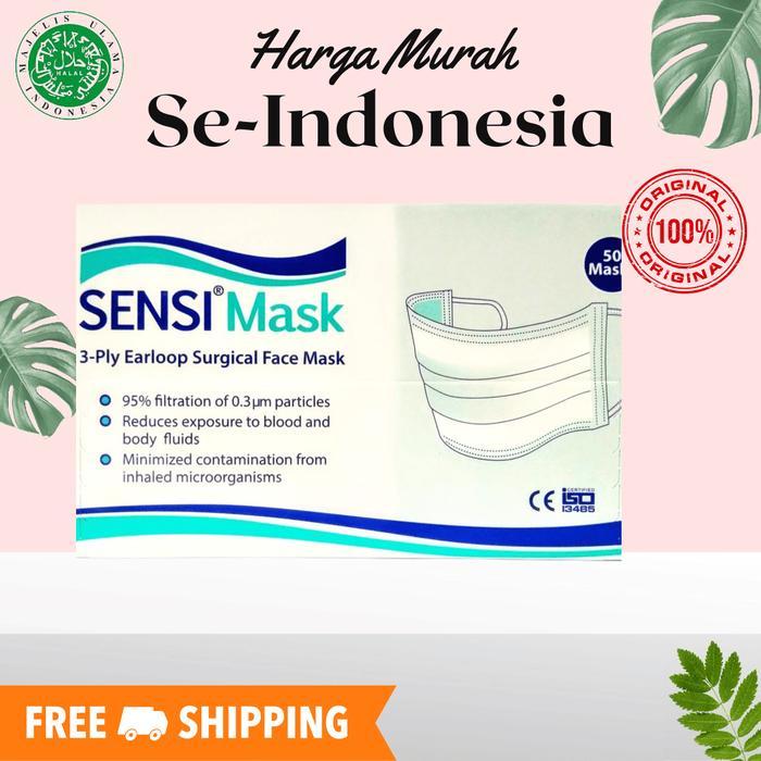 MASKER SENSI 3 PLY EARLOOP SURGICAL SENSI MASK ISI 50 PCS