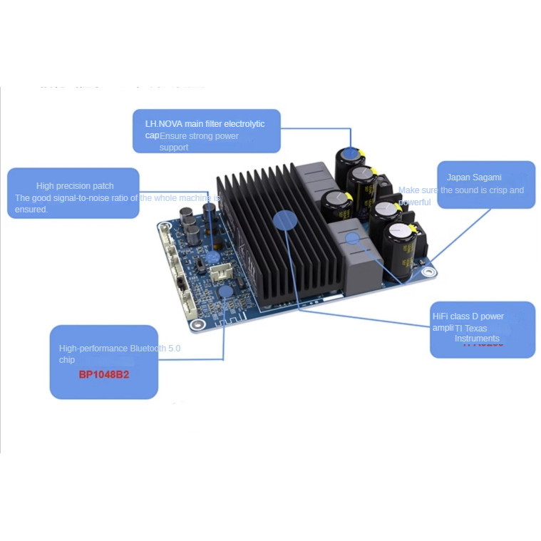 - Nvarcher Tpa3255 Bluetooth 5.0 Hifi Stereo Audio Power Amplifier