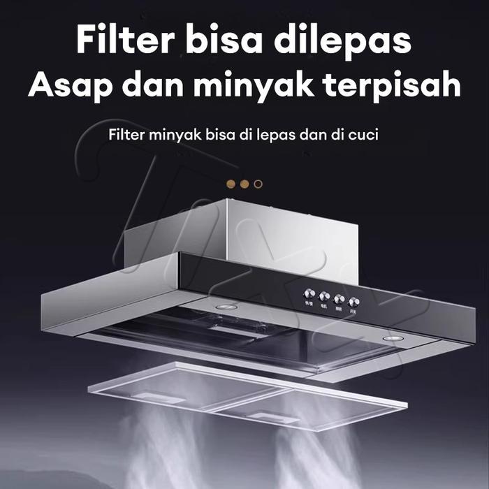 Diskon waktu terbatasTIXX Cooker Hood/Penghisap Slim 90CM Penghisap penyedot Asap kompor Dapur