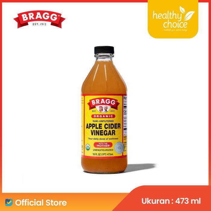 gym7- Bragg Organic Raw Unfiltered Apple Cider Vinegar 473 Ml (Include Extra Bubble) Cuka