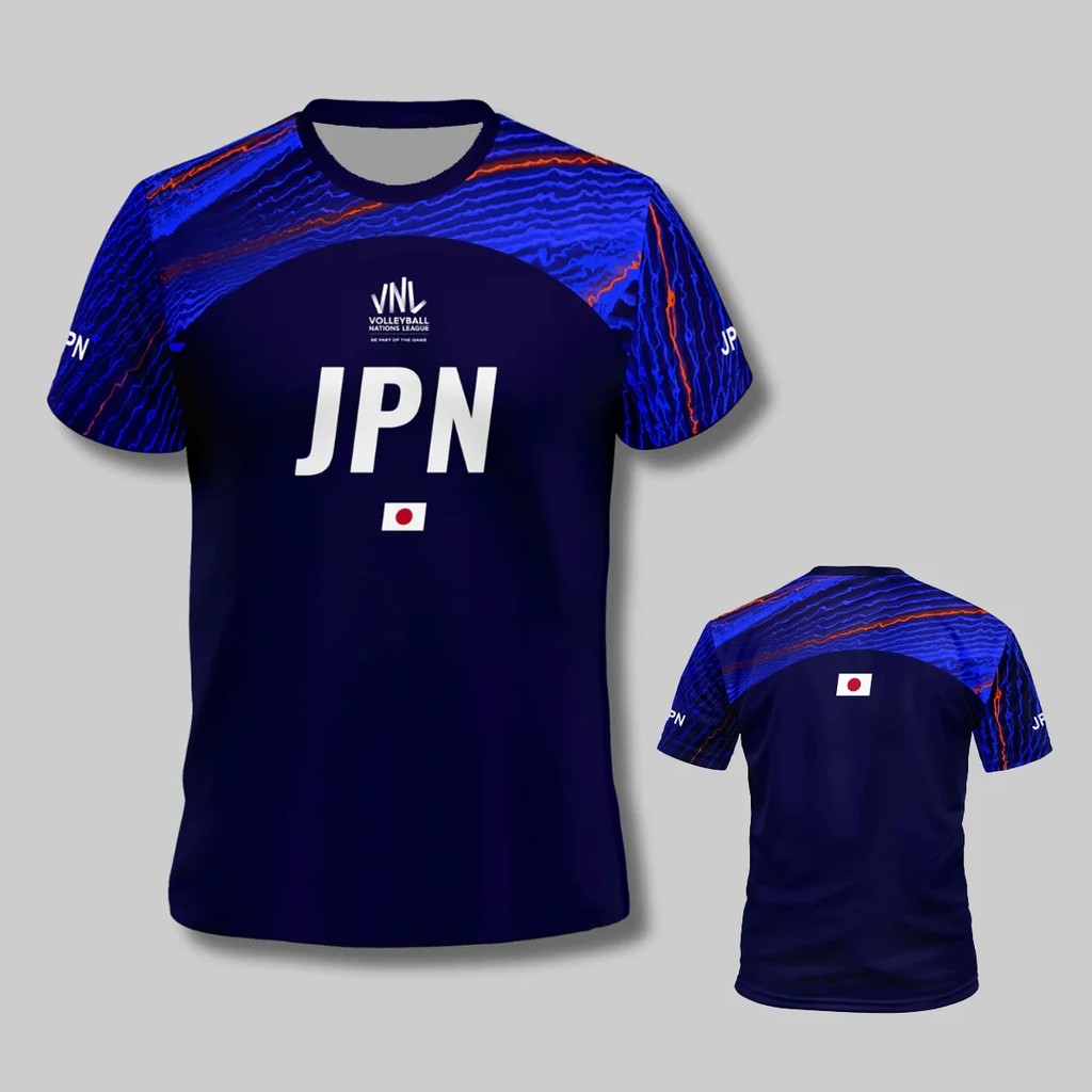2025 New Arrive Style Japan VNL Blue Volleyball Jersey Man Women Sport T-Shirt Comfort Breathable