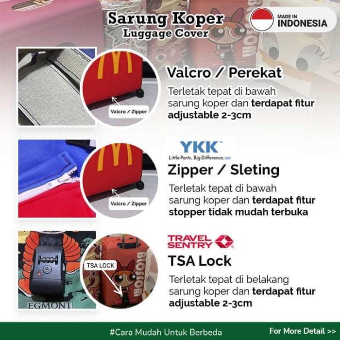 Sarung Koper Custom Photo Dog Cat Jeans Luggage Cover Custom Bahan Aglatex Size 20-32Inch Pilihan