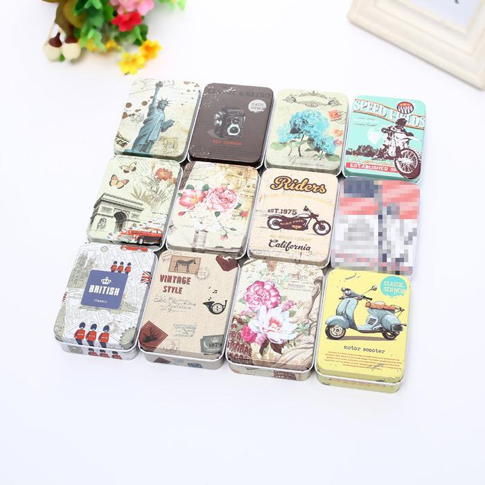 Box Kaleng besi tempat Perhiasan aksesoris Gadget Vintage Tin Can Box