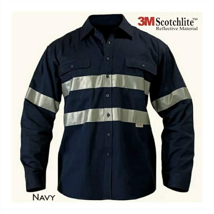 Otrahum Baju Wearpack Kerja Safety Proyek Tambang K3 Biru Navy Orange Merah Turkis Kuning Hifis 3M