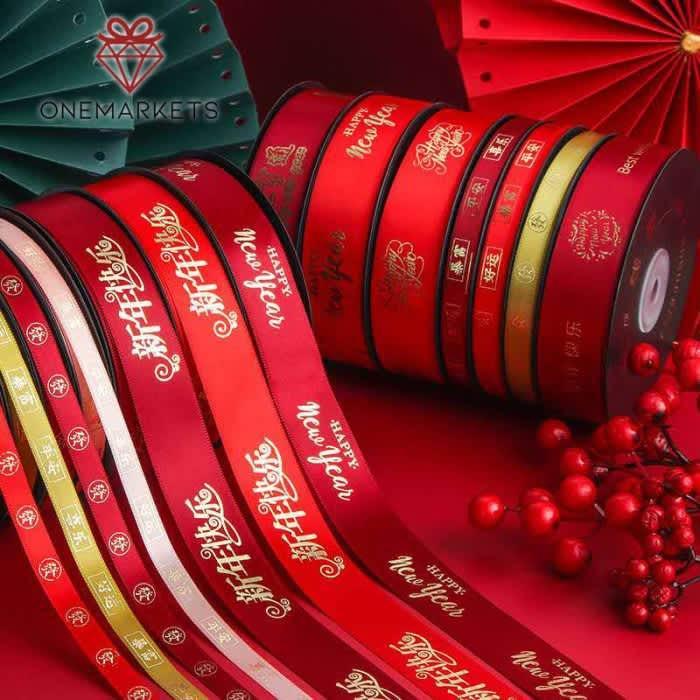 [Voucher] 5 Meter Pita Imlek XinNianKuaiLe - RIbbon HOK Chinese New Year PS203-E
