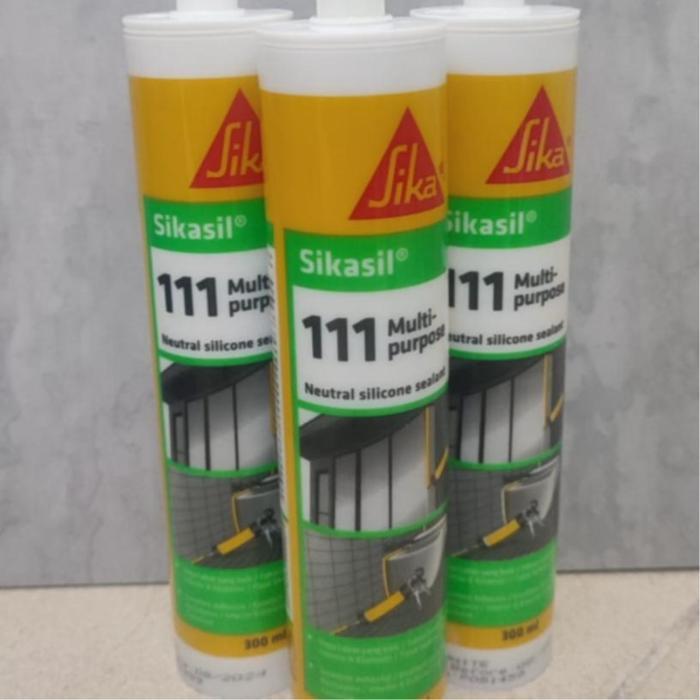 3b88t- Sika Sikasil 111 Multi-Purpose Silicone Weatherproofing Sealant 111 - Hitam 300Ml