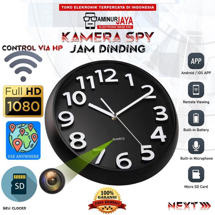 scurt- Aminurjaya Cctv Wifi Camera Clock Jam Dinding Hidden Spy Cam Kamera Pemantau Keamanan