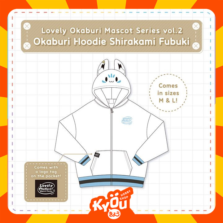 hololive Japan Shirakami Fubuki Lovely Okaburi Mascot Series vol.2 - Hoodie (Size L)