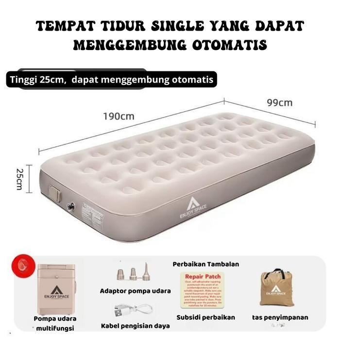 Sale Kasur Pompa Matras Single Upgrade/ Kasur Pompa Angin Tiup Otomatis / Kasur Pompa Elektrik