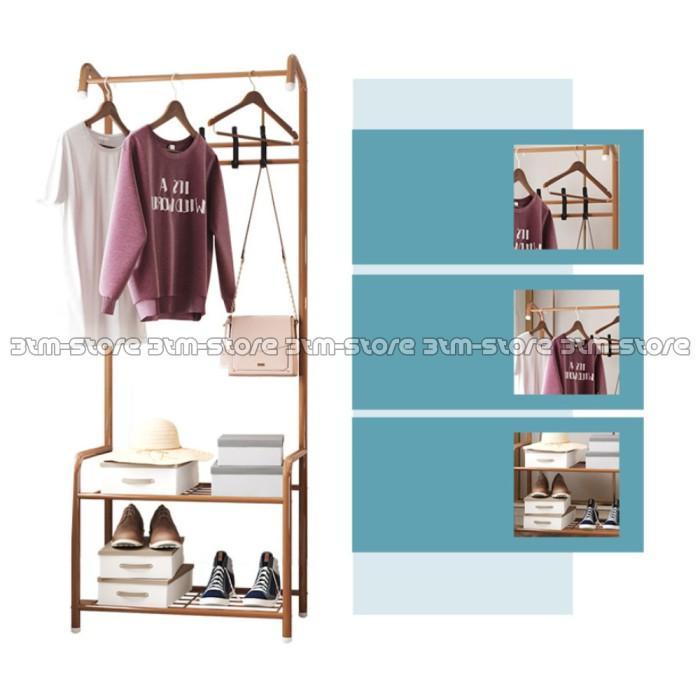L-SHAPE RAK HANGER SERBAGUNA GANTUNGAN PAKAIAN BAJU TOPI BUKU SEPATU