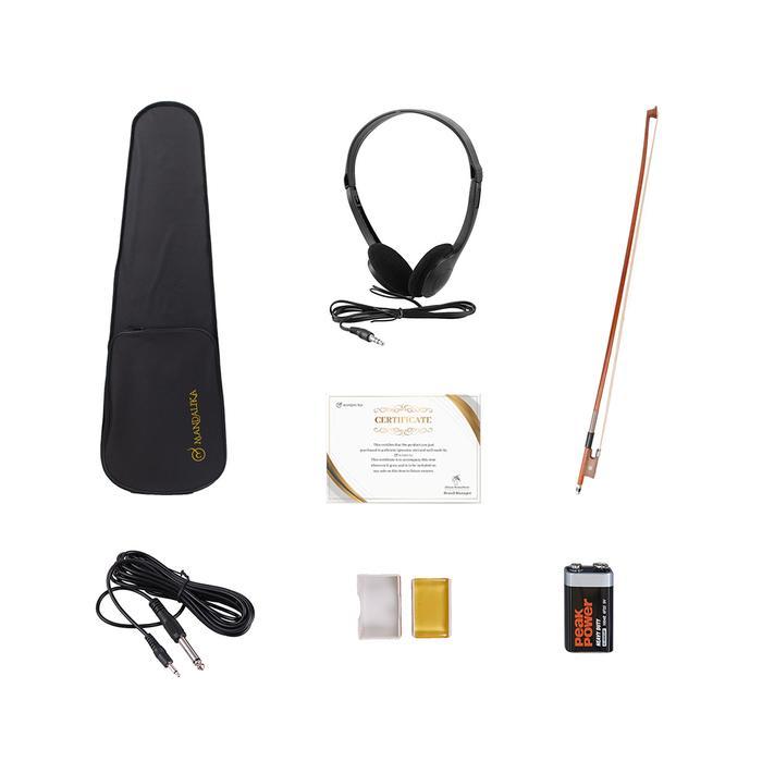 Biola Elektrik / Violin 4/4 Mandalika Warna Hitam Fullset Hardcase
