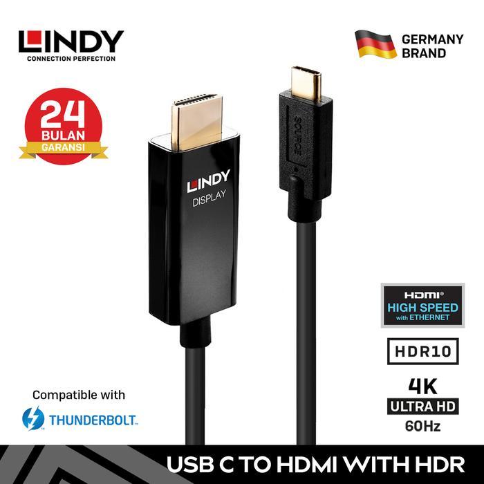 Kabel Adapter Converter Type C to HDMI LINDY 4K 60Hz