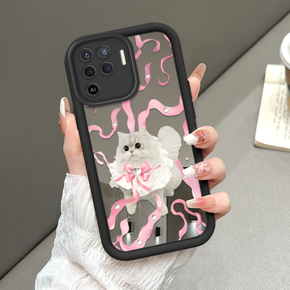 Casing Hp Untuk OPPO Reno 5F A94 F19 Pro 4G Cermin Softcase Case Phone Kesing Mode Kucing 8507 JZ