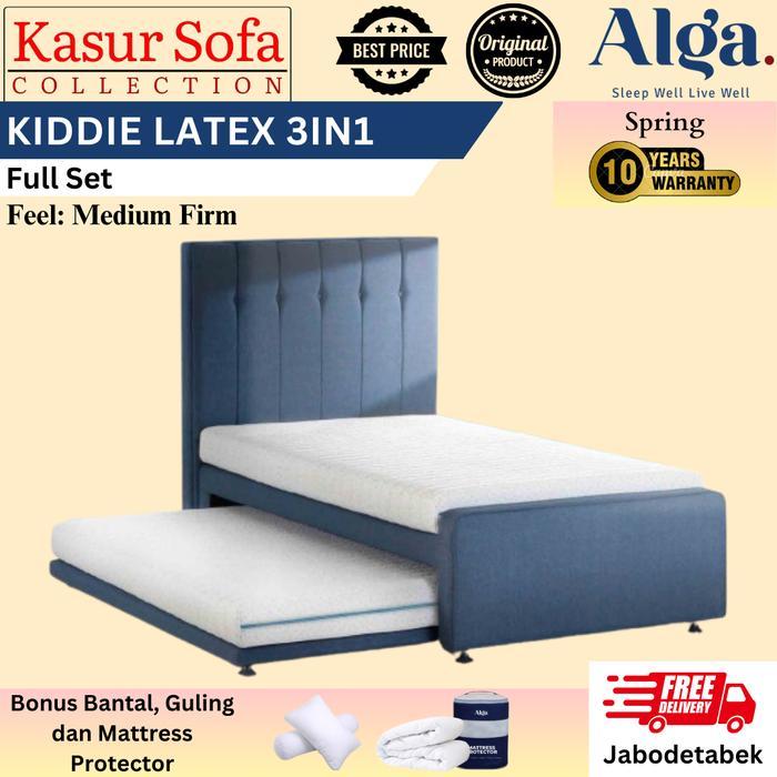 Full Set Alga Kiddie Latex 3In1 Kids Kasur/Matrass/Mattress/Springbed Anak Susun/Tingkat 3 In 1