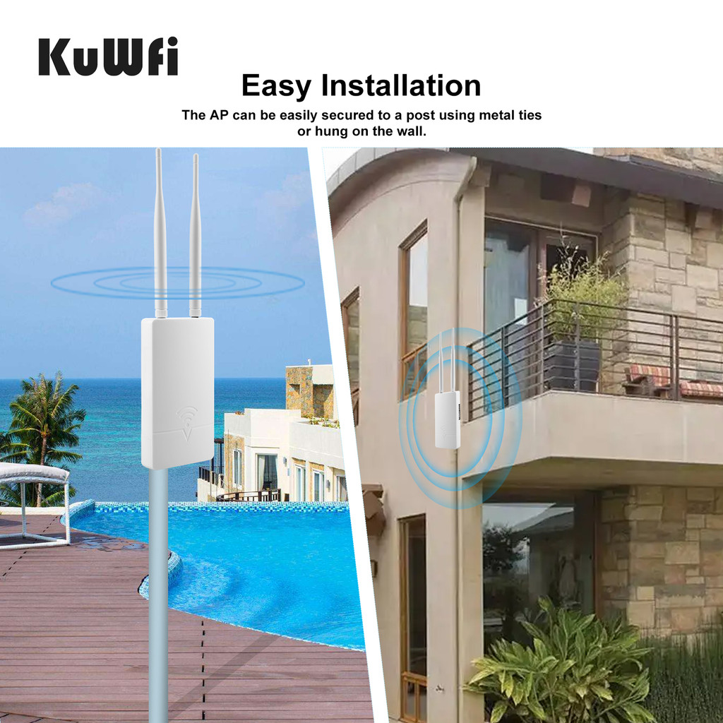 Kuwfi 1200Mbps Wireless Ap Router High Power Outdoor Mesh Router With