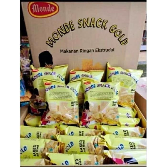 Monde Snack Gold 1Dus Isi 45pcs Gurih dan Renyah Gift Food