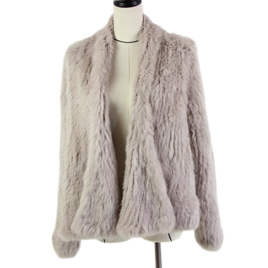 2021 Hot Sale Knitted Rabbit Fur Jacket Popuplar Fashion Fur Jacket Winter Fur Coat For