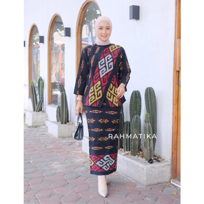Baju Set Tenun, Baju wanita set blus rok skirt, set tenun ethnic Setelan Panjang Motif