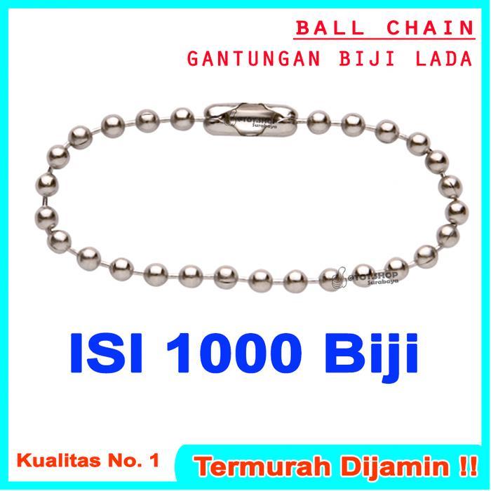 1000 Pc Rantai Kuku/Pelor Biji Lada Silver Gantungan Kunci Hangtag