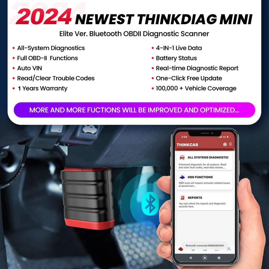 - Thinkcar Thinkdiag Mini Obd2 Scanner For Auto Full Obd 2 Function