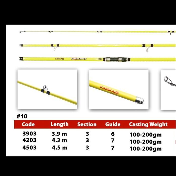 Joran Kamikaze Fighter Mizano 390 420 450 Joran Surf Casting Sambung 3 -Gratisongkir