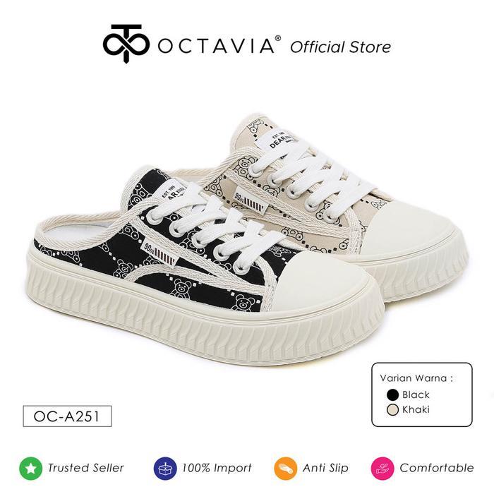 wimiufashion - OCTAVIA Sepatu Sneakers Casual Backless Mules Wanita #OC-A251