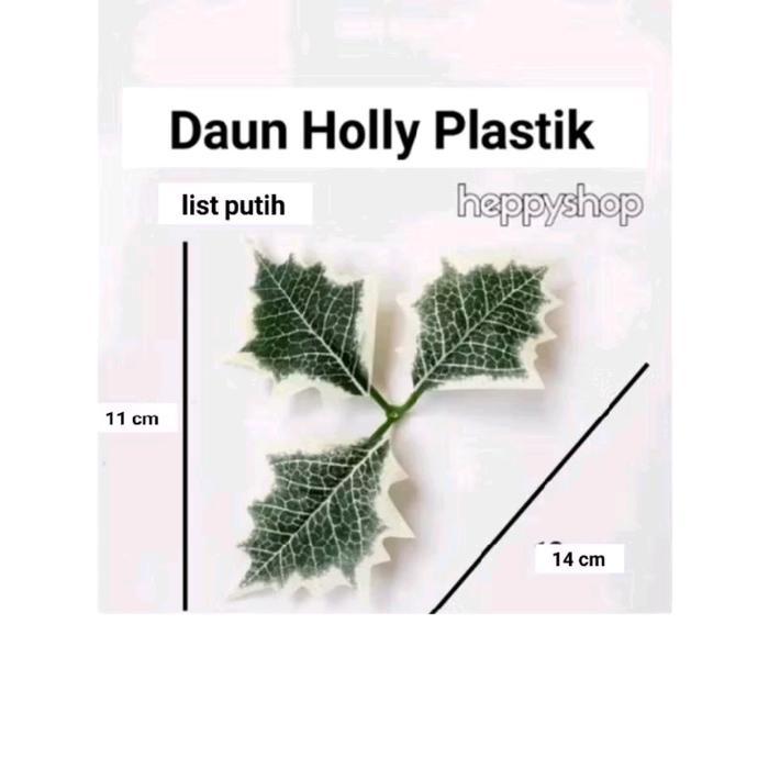 Daun Holly Plastik Cherry Berry Dekorasi Parcel Hampers Natal Merry Christmas