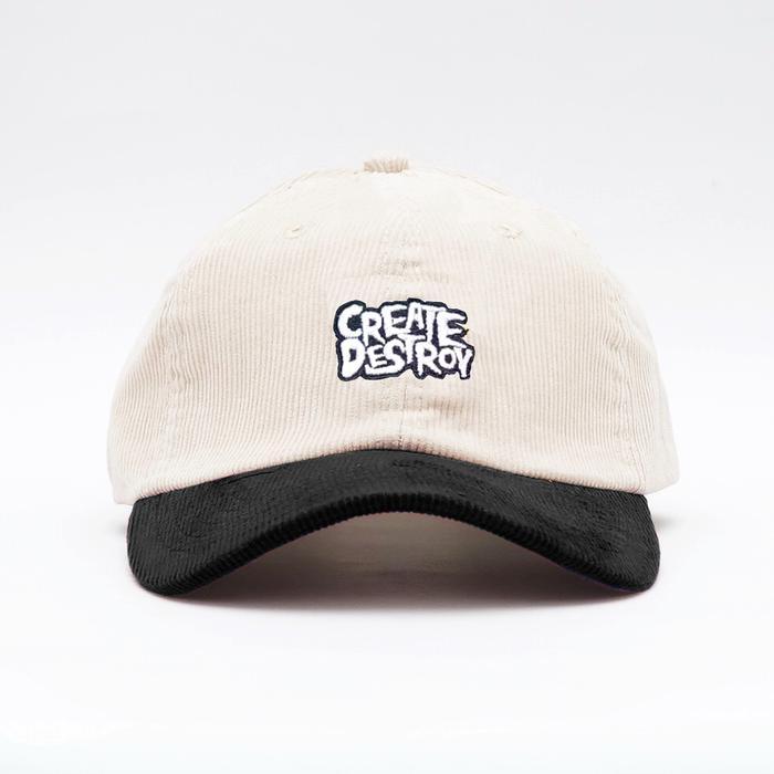 05kq- Topi Pria Corduroy Hitam Cream Omidoki Topi Distro Topi Bisbol Baseball