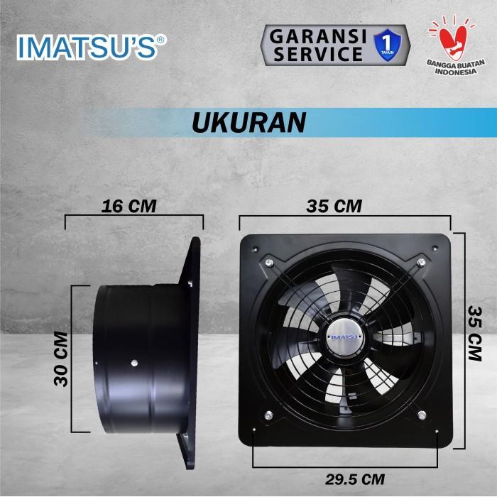 TROYC- Exhaust Fan Besi In Out 12 Inch Wall Air Duct Booster Fan 12" Kipas Hexos Dinding 2