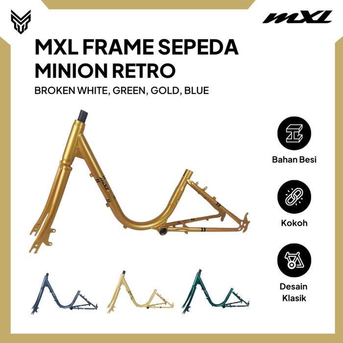 (COD) MXL FRAME SEPEDA MINION RETRO UKURAN 20" BAHAN STEEL BICYCLE FRAME SEPEDA OUTDOOR
