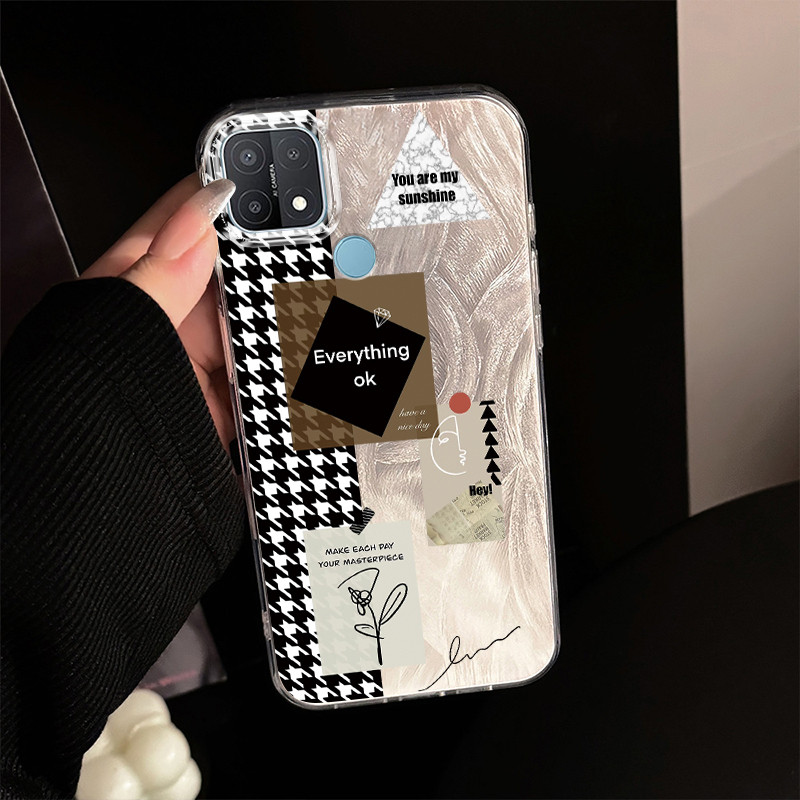 Casing Hp Untuk OPPO A15 A15s A35 Case Casing pola Sederhana Kasing HP Cesing Silikon Softcase bulu 