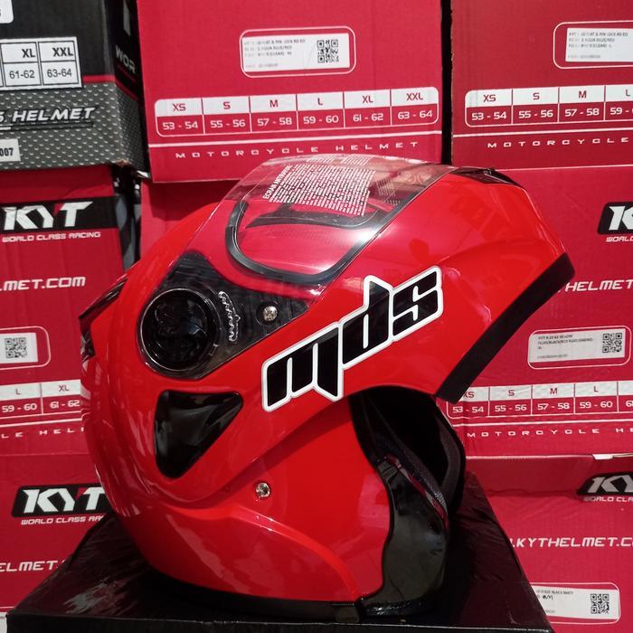 Helm Mds Pro Rider Solid Modular Fire Red