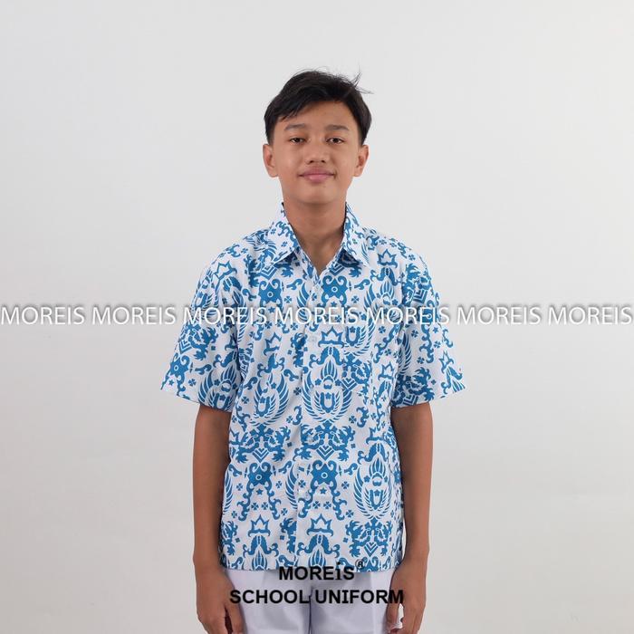New- Seragam Batik Garuda Pendek Biru SD/MI/TK/PAUD