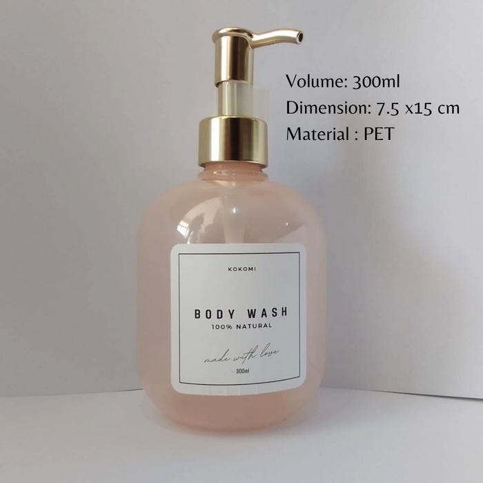 Kokomi Botol Sabun Aesthetic Akemi Botol Refill Sabun Cair 300Ml Dapat Stiker Label Botol Refillable