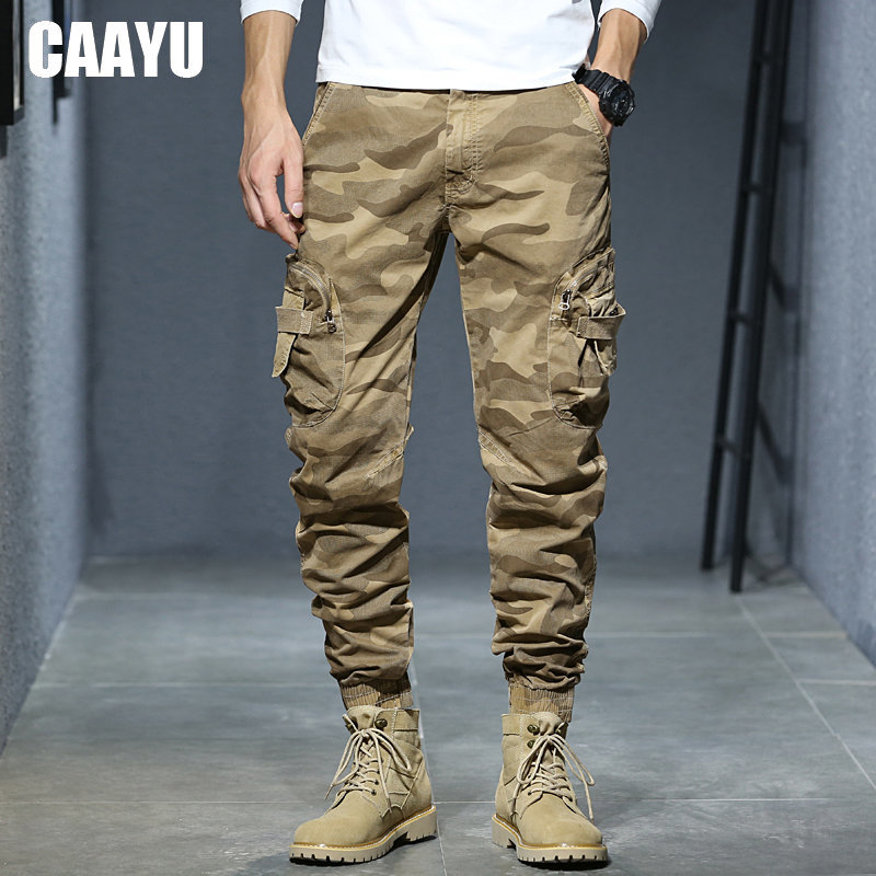 CAAYU Joggers Cargo Pants Men Casual Hiphop MultiPocket Male Trousers Sweatpants Streetwear Tactical